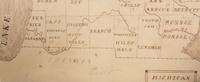 A Pen and Ink Hand-Drawn Student's Double-Sided Map of Michigan and Indiana