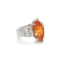 ORANGE GARNET AND DIAMOND RING