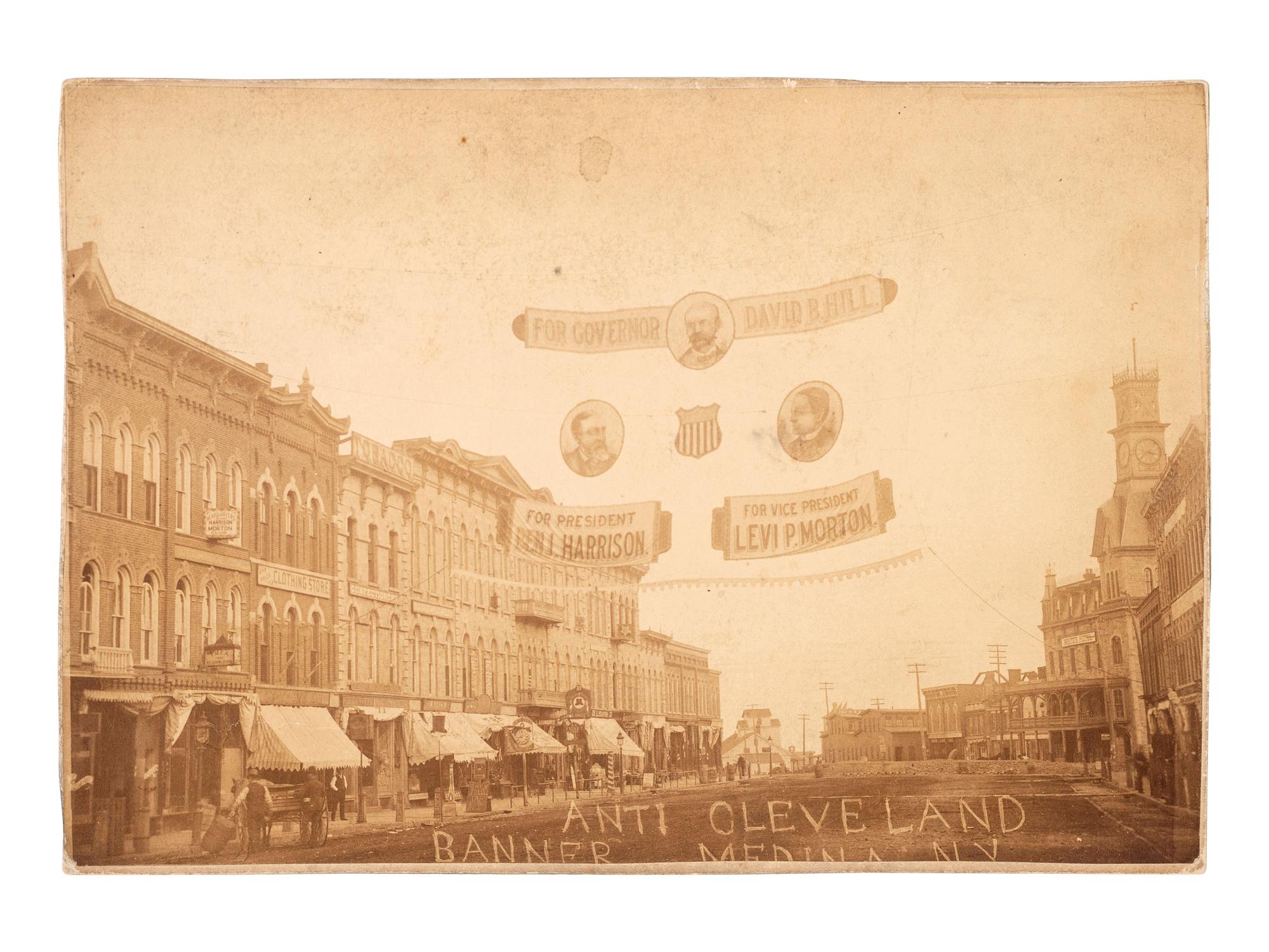[HARRISON, Benjamin]. Albumen photographs of Benjamin Harrison parades and processionals.