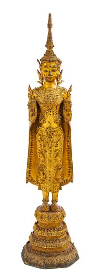 A Thai Gilt Bronze Buddha Height 21 3/4 inches. — 19TH CENTURY