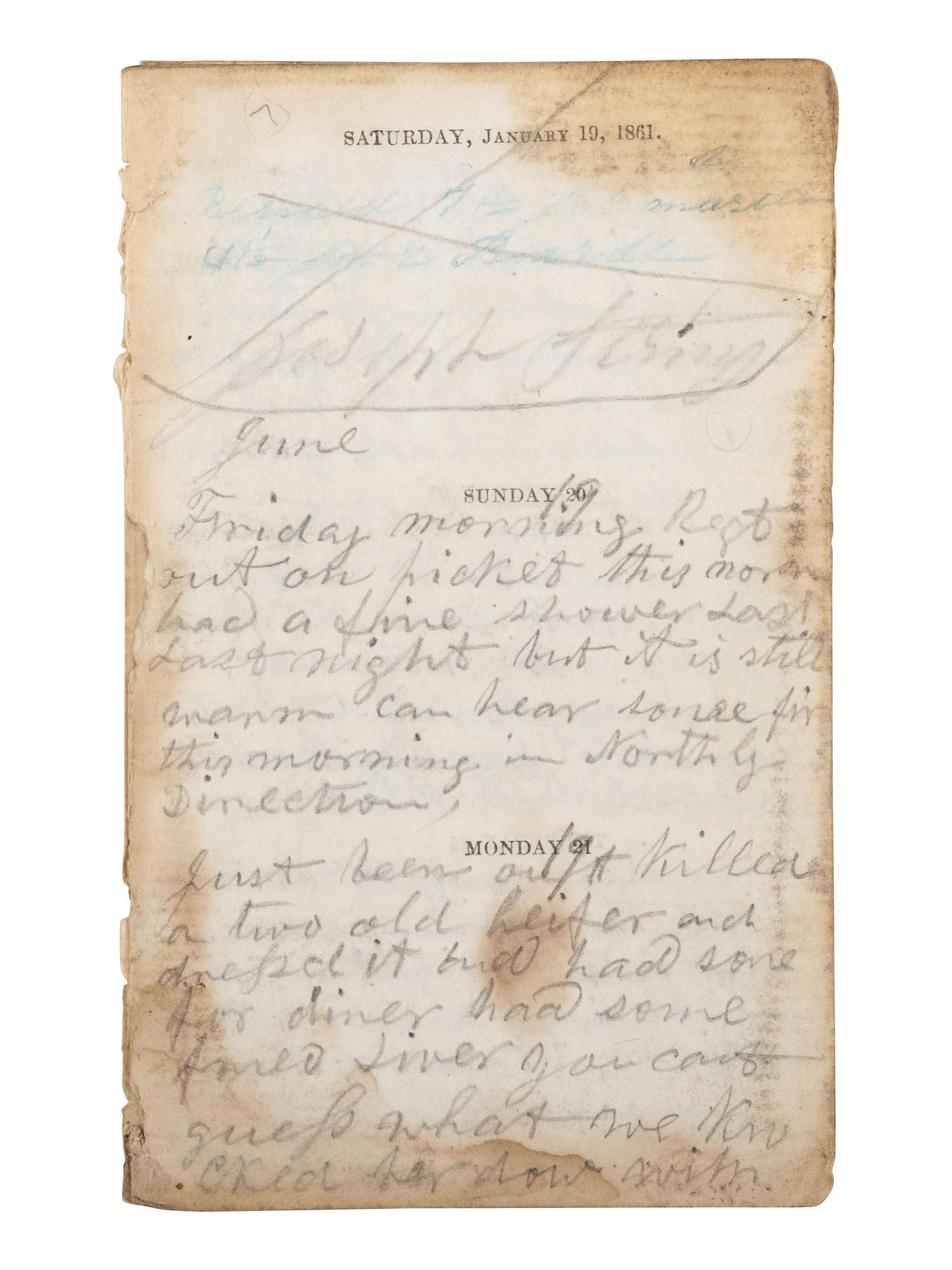[CIVIL WAR]. Famed 20th Maine archive incl. letters and partial diary featuring Gettysburg content.