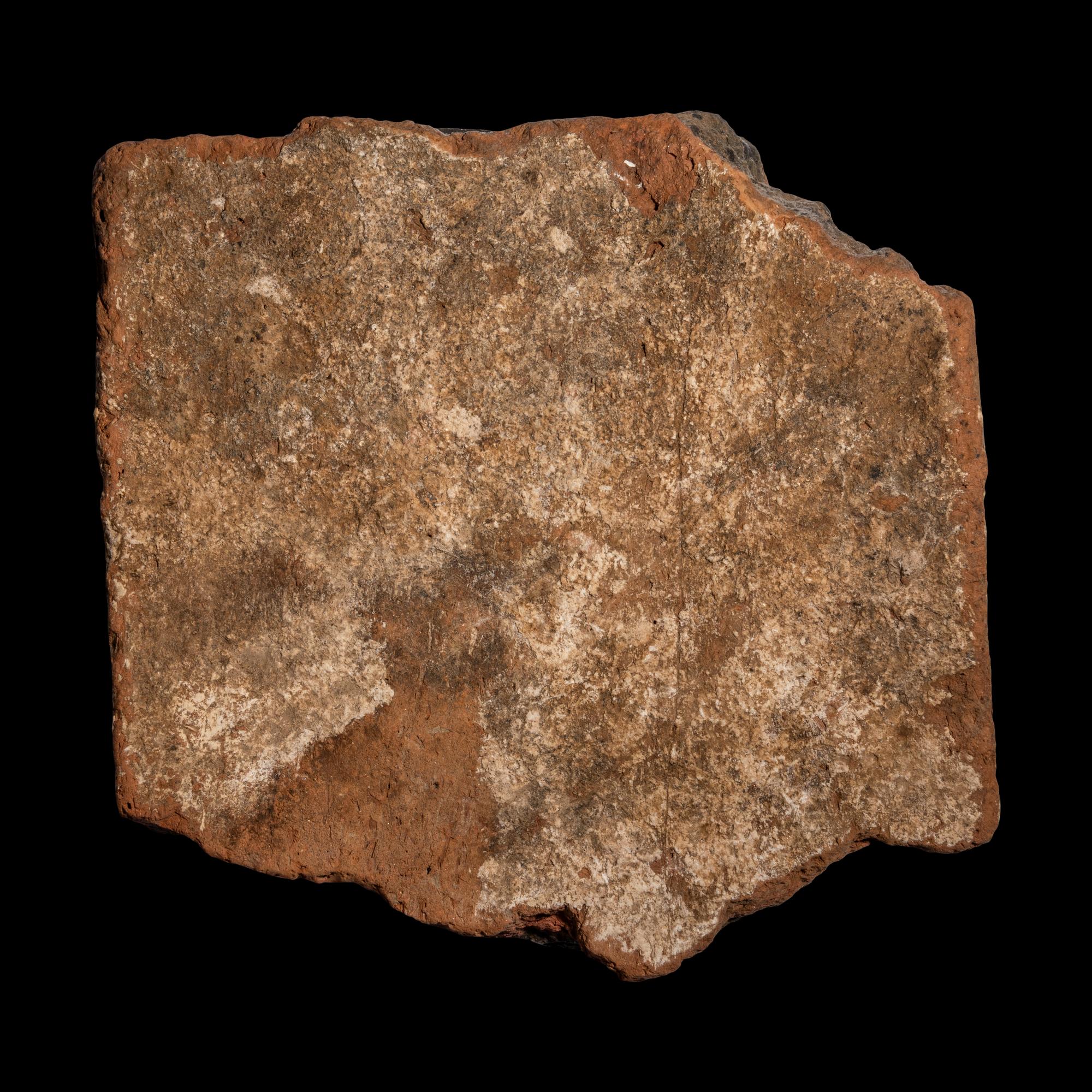 An Egyptian Terracotta Fragment with Concubine Flanked by Bes-Shaped Columns