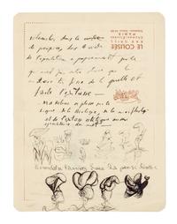 DALI, Salvador (1904-1989). Autograph manuscript signed ("Salvador Dali"), in French, to an unnamed recipient, n.p., n.d.