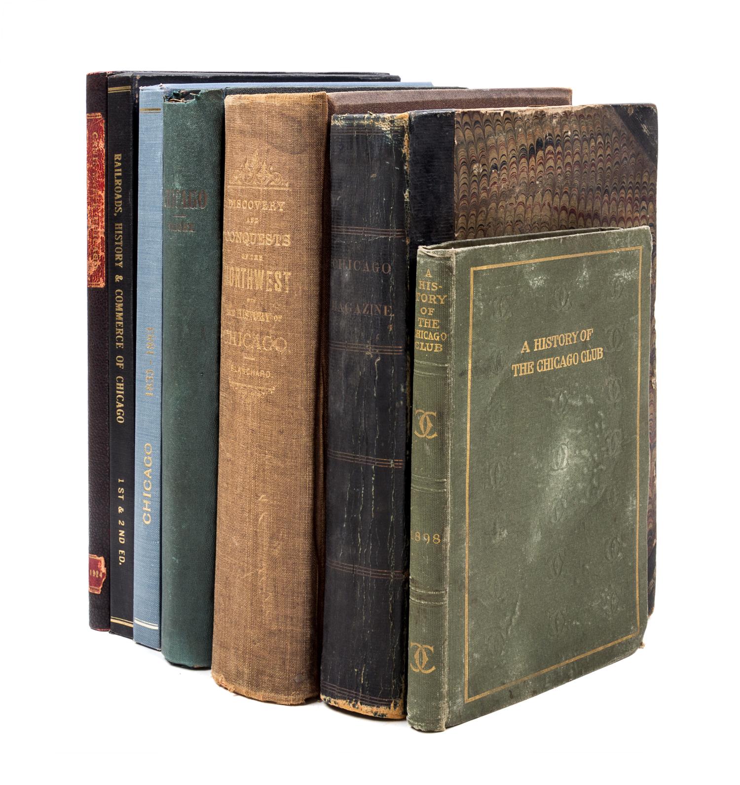 (CHICAGO, HISTORY) A group of seven early historical works on Chicago.