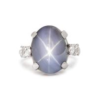 STAR SAPPHIRE AND DIAMOND RING