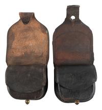 [CIVIL WAR]. A group of 2 federal cap pouches by H.G. Haedrich, Philadelphia, PA.