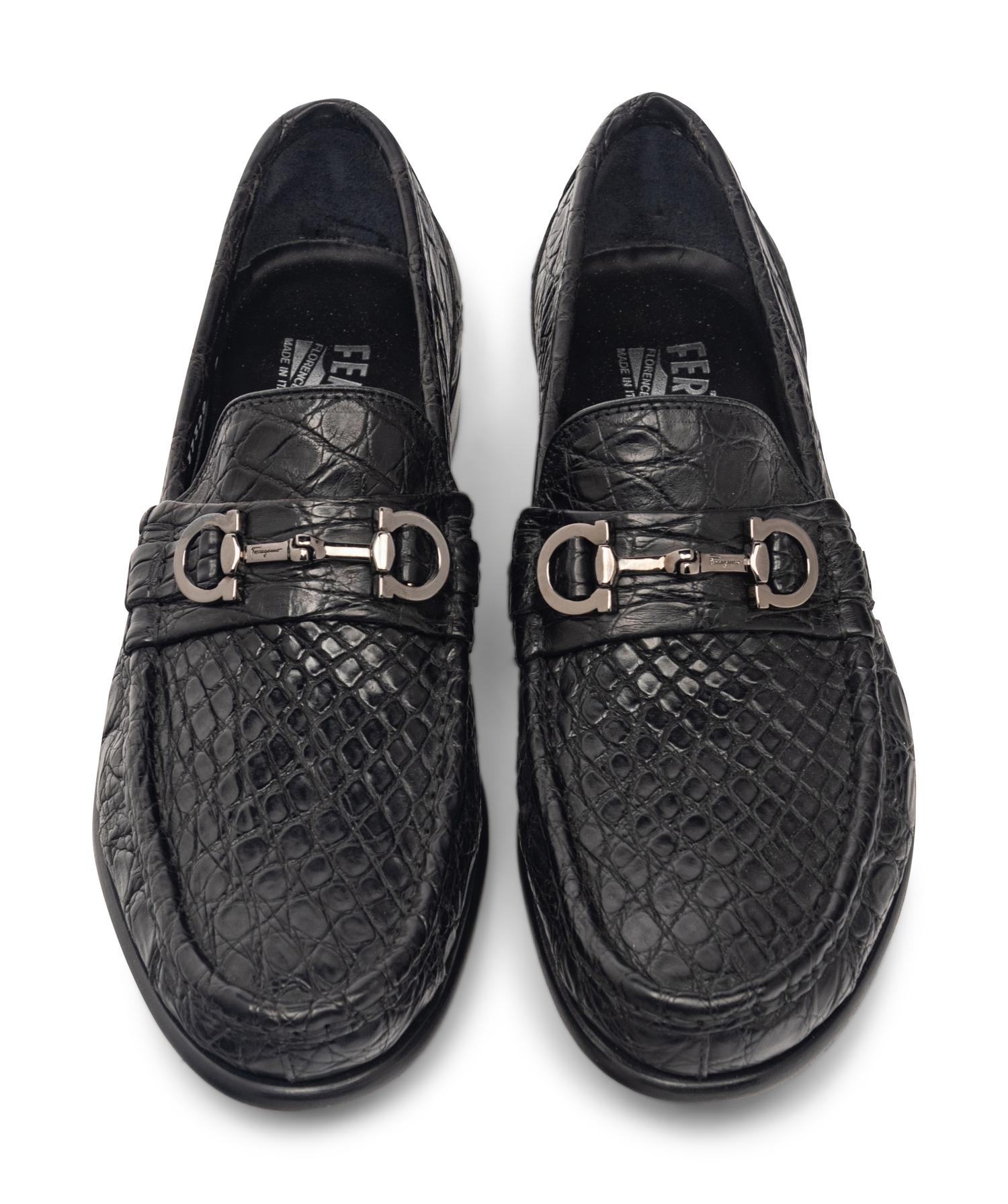 SALVATORE FERRAGAMO MEN'S CROCODILE LOAFERS