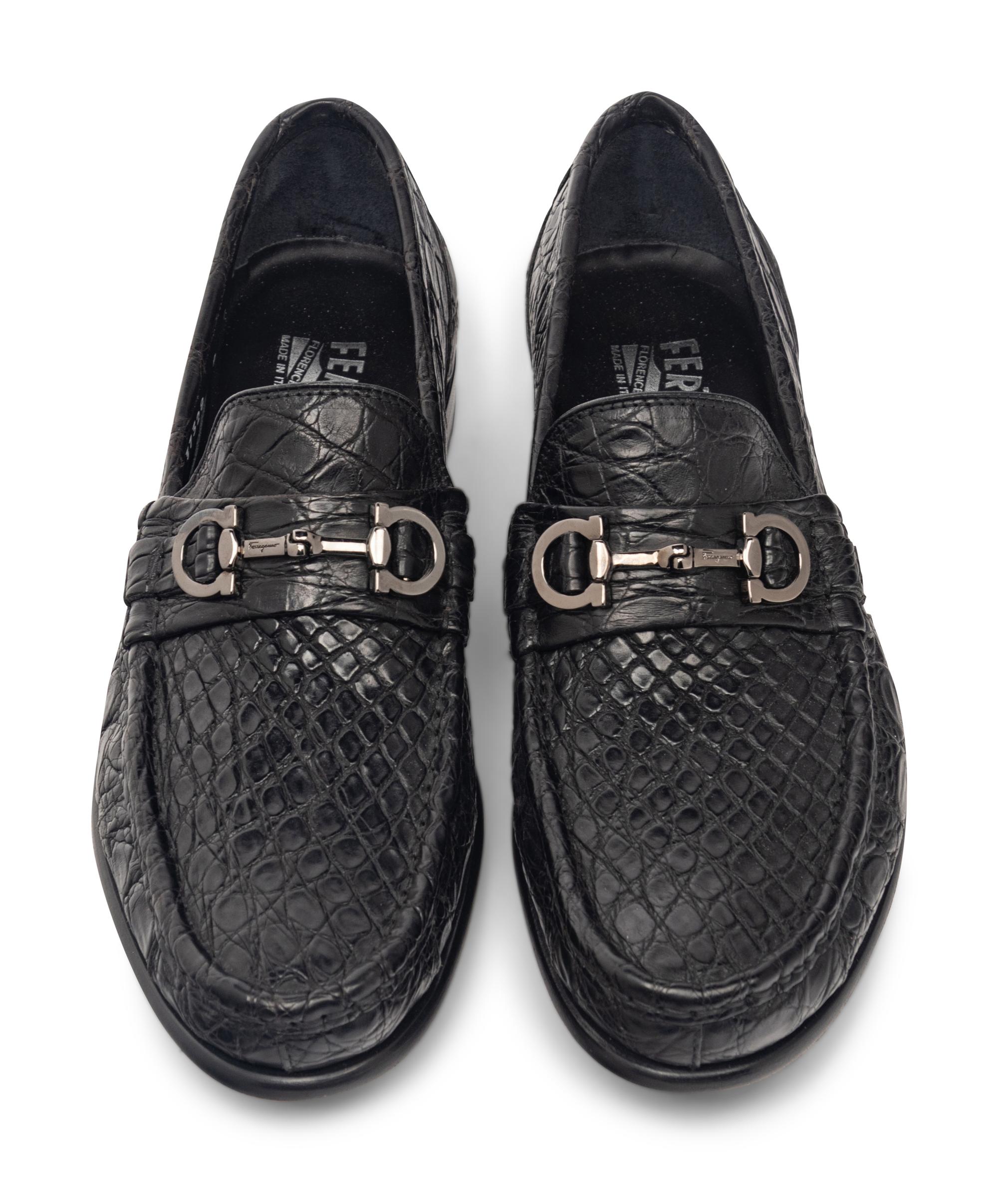 SALVATORE FERRAGAMO MEN'S CROCODILE LOAFERS