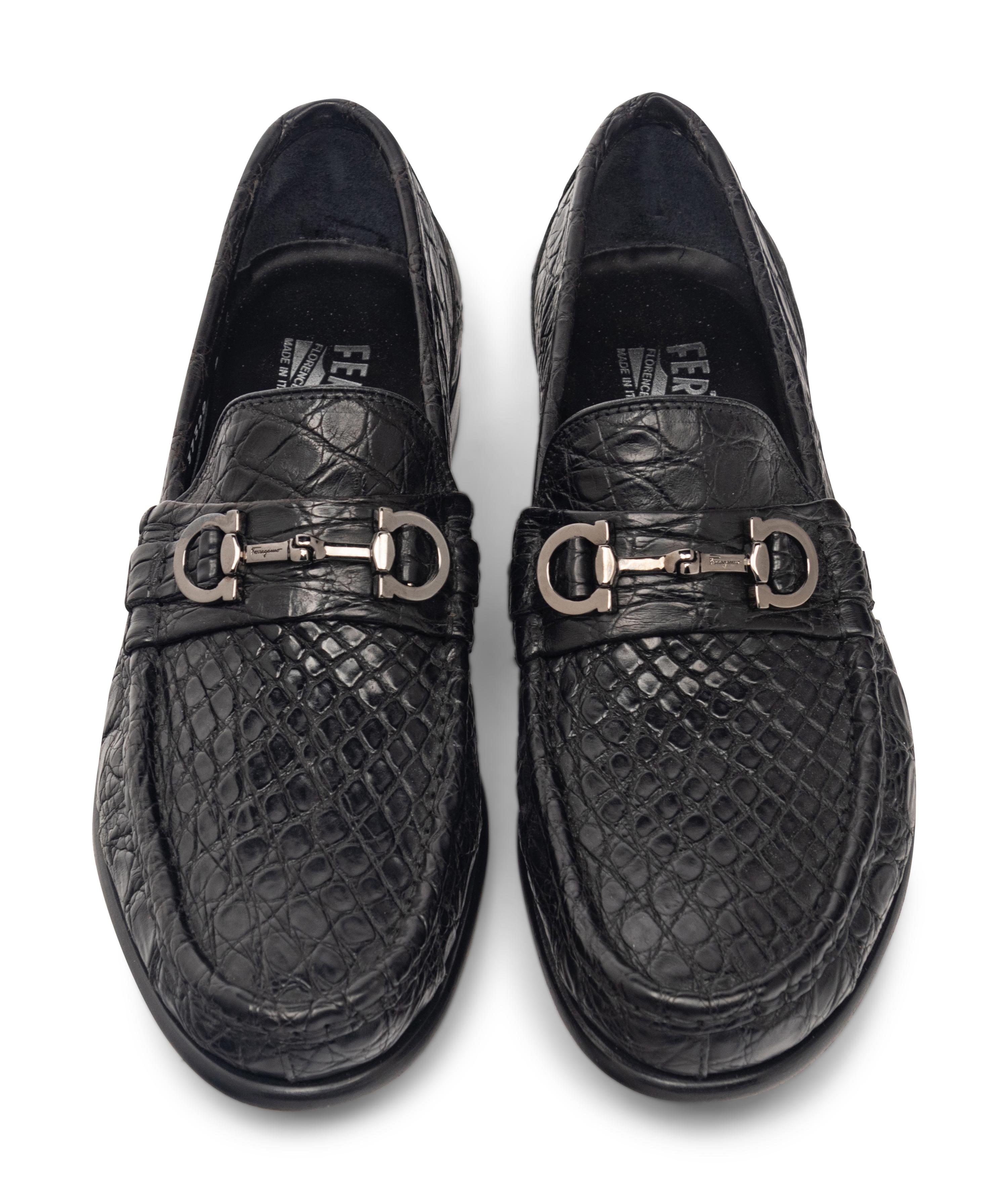 SALVATORE FERRAGAMO MEN'S CROCODILE LOAFERS