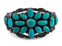 Navajo Turquoise Cluster Cuff Bracelet