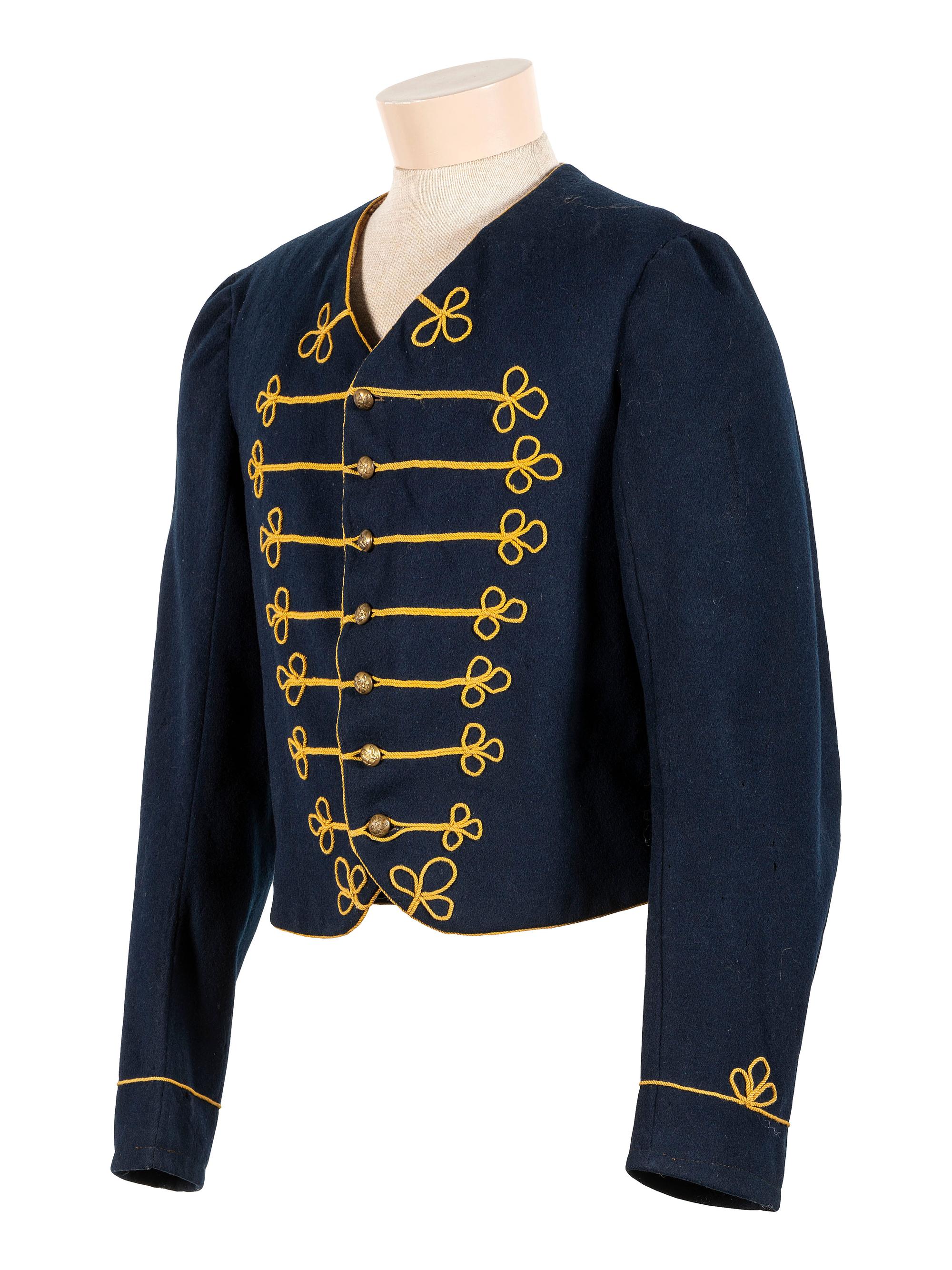 [CIVIL WAR]. Union cavalryman's shell jacket identified to bugler Private William Bopp, Co. E, 2nd Missouri State Militia Cavalry.