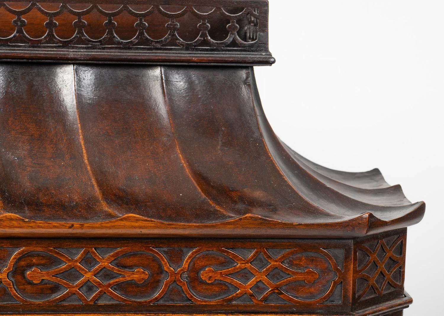 Two Chinese Chippendale Style Mahogany Hanging Shelves — 20TH CENTURY