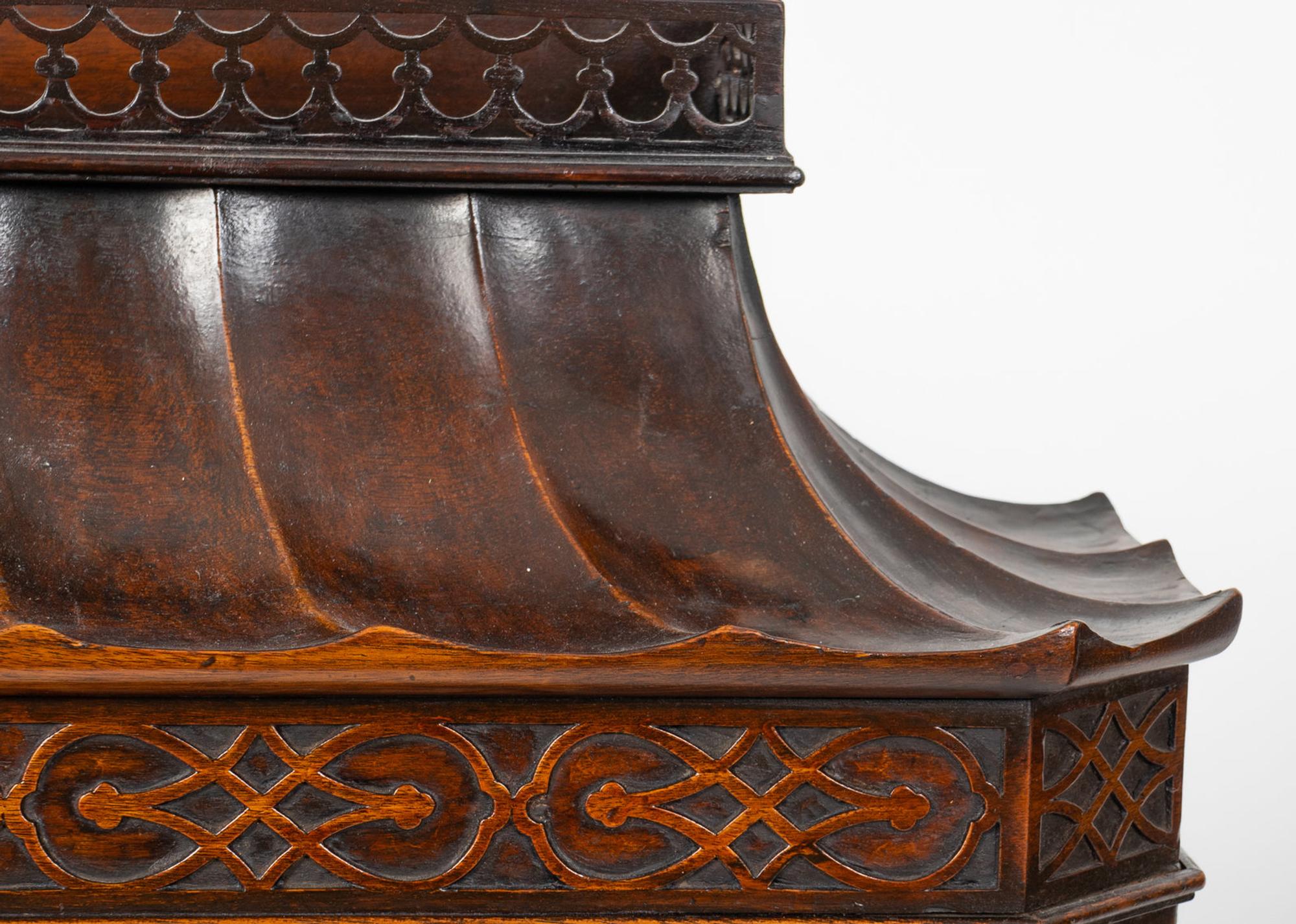 Two Chinese Chippendale Style Mahogany Hanging Shelves — 20TH CENTURY