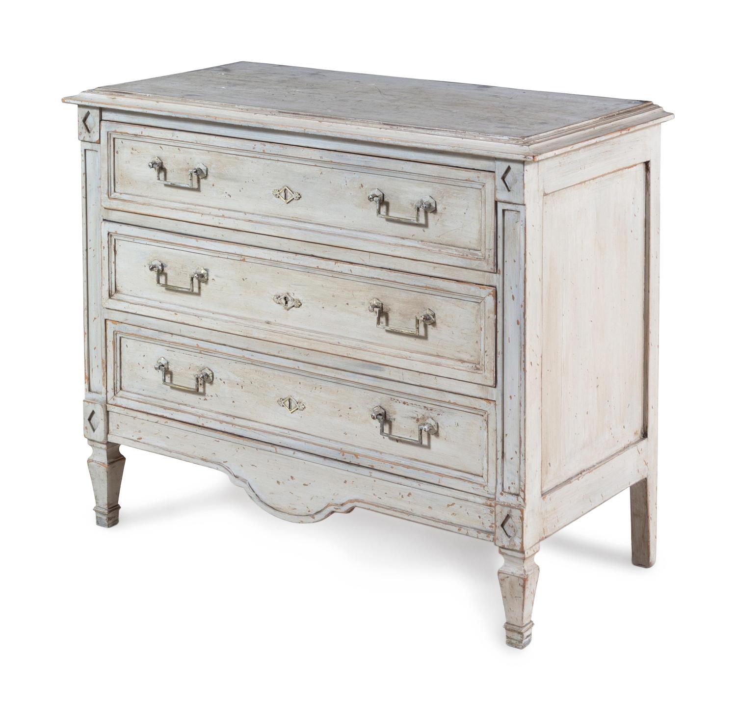 A Louis XVI Style Painted Chest of Drawers