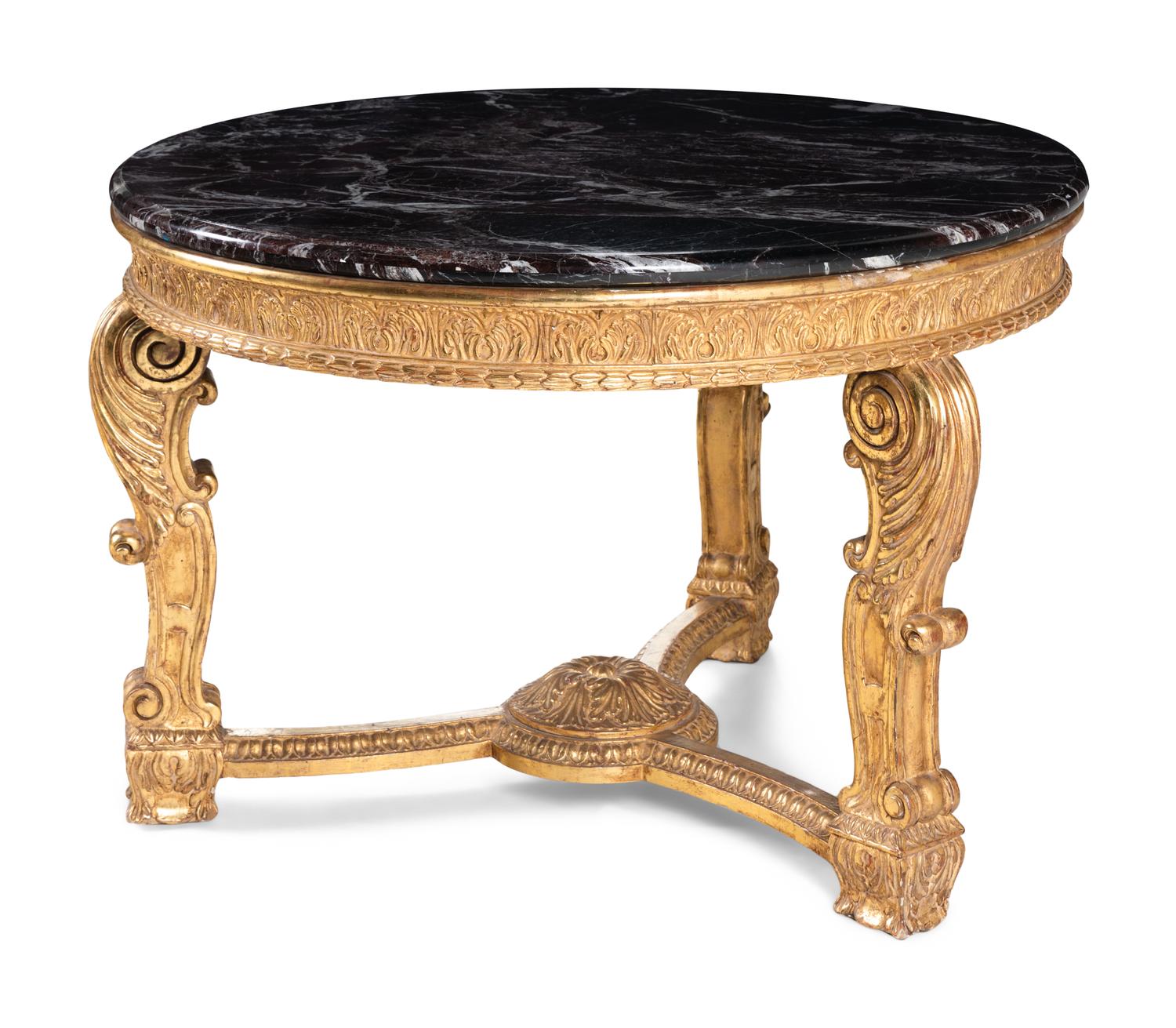 A George II Style Giltwood Marble-Top Center Table