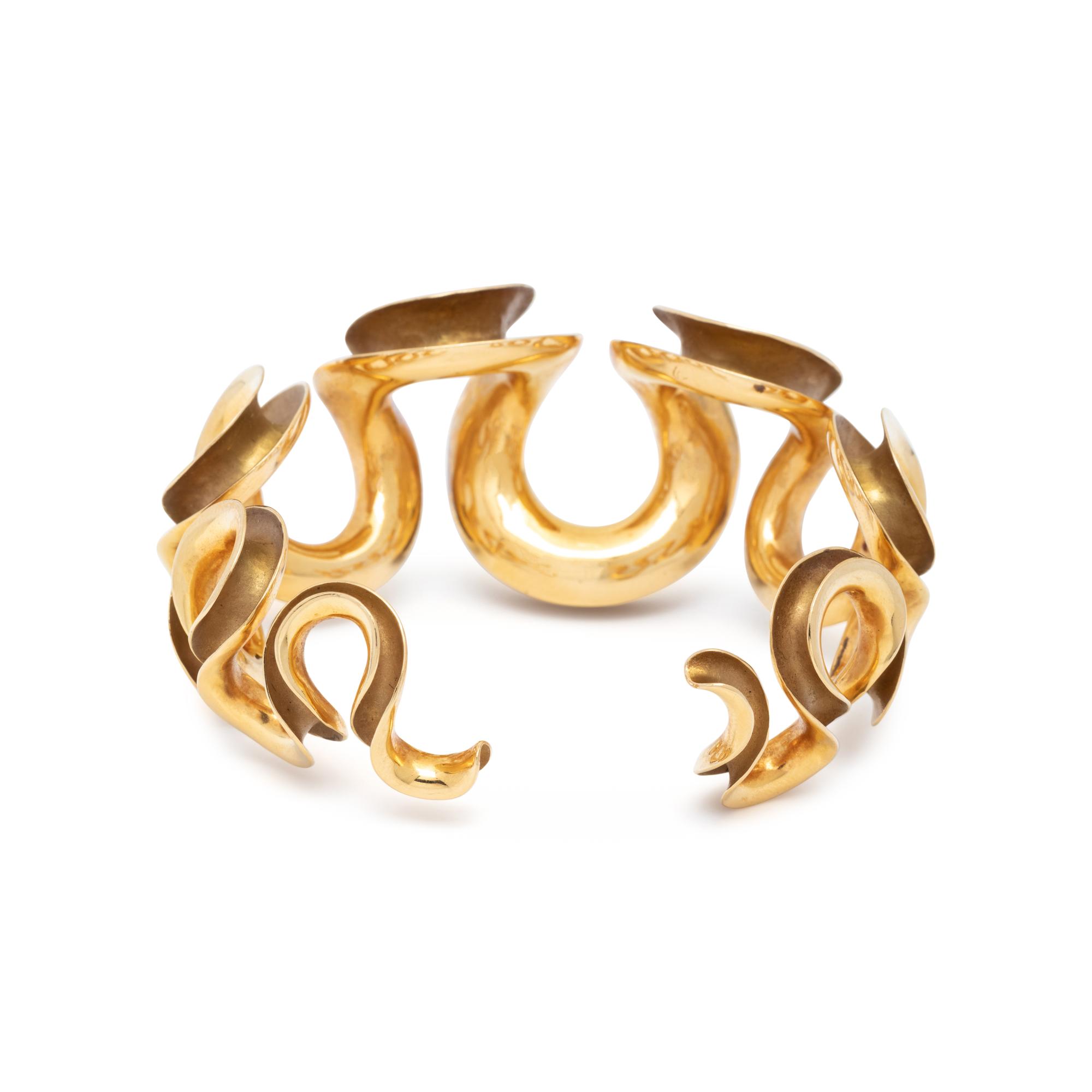 ERNST BEK, YELLOW GOLD CUFF BRACELET
