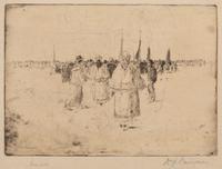 Sir David Young Cameron, (Scottish, 1865-1945), A group of twelve works: Chinon, Inverlochy Castle, Fisher Folk, Haddington, Lady of Ho