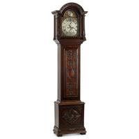 An English Carved Oak Tall Case Clock