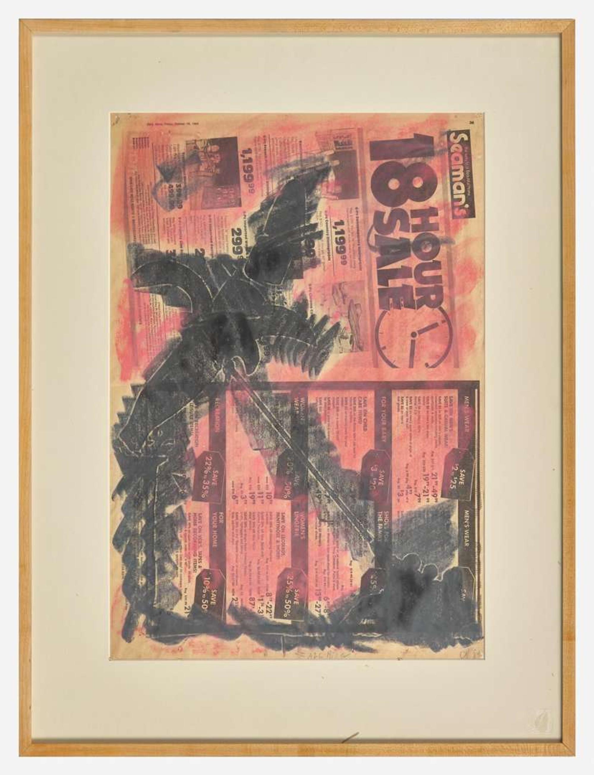 Claes Oldenburg (Swedish/American, 1929-2022) - Untitled (Pulling Down a Banana Monument, From the Poster for Artist's Call)