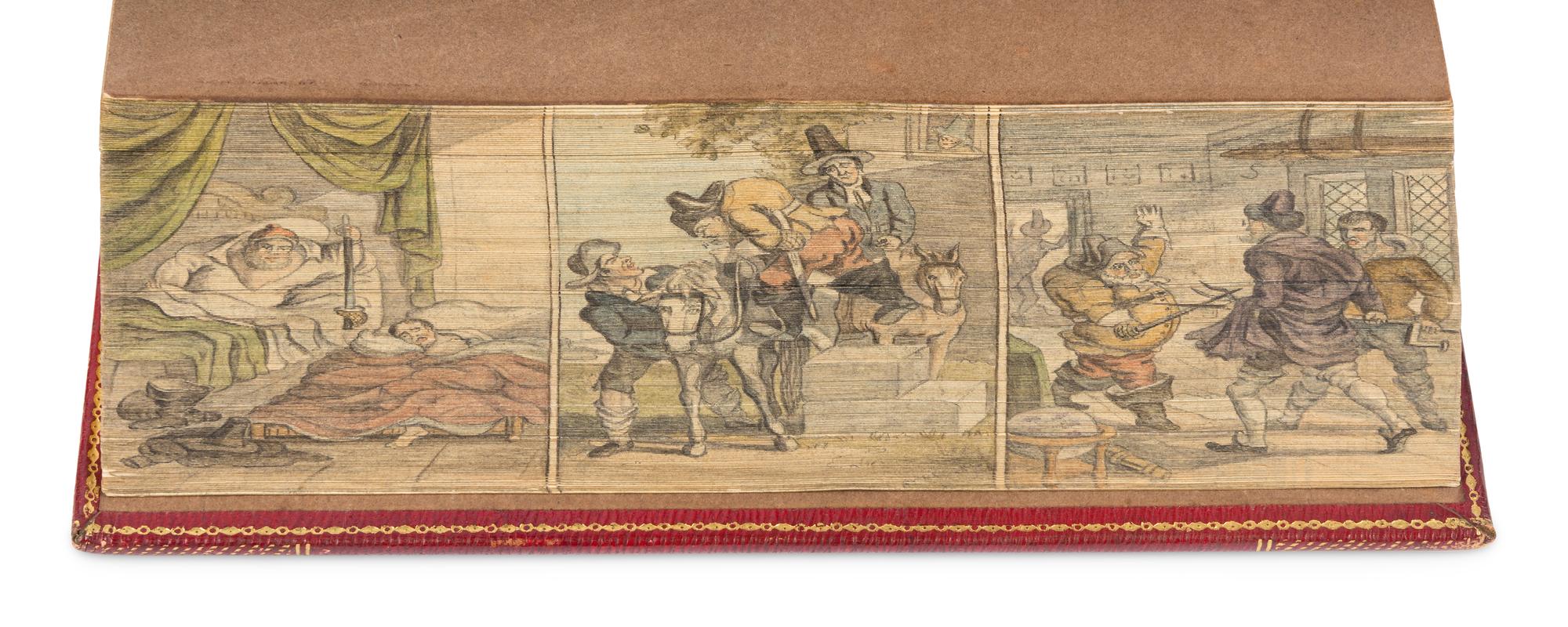 [FORE-EDGE PAINTINGS]. BUTLER, Samuel (1612-1680). Hudibras, a Poem ... With historical, Biographical, and Explanatory Notes, Selected from Grey & Other Authors. To Which are Prefixed, a Life of the Author, and a Preliminary Discourse on the Civil War . London: Akerman et al, 1822.