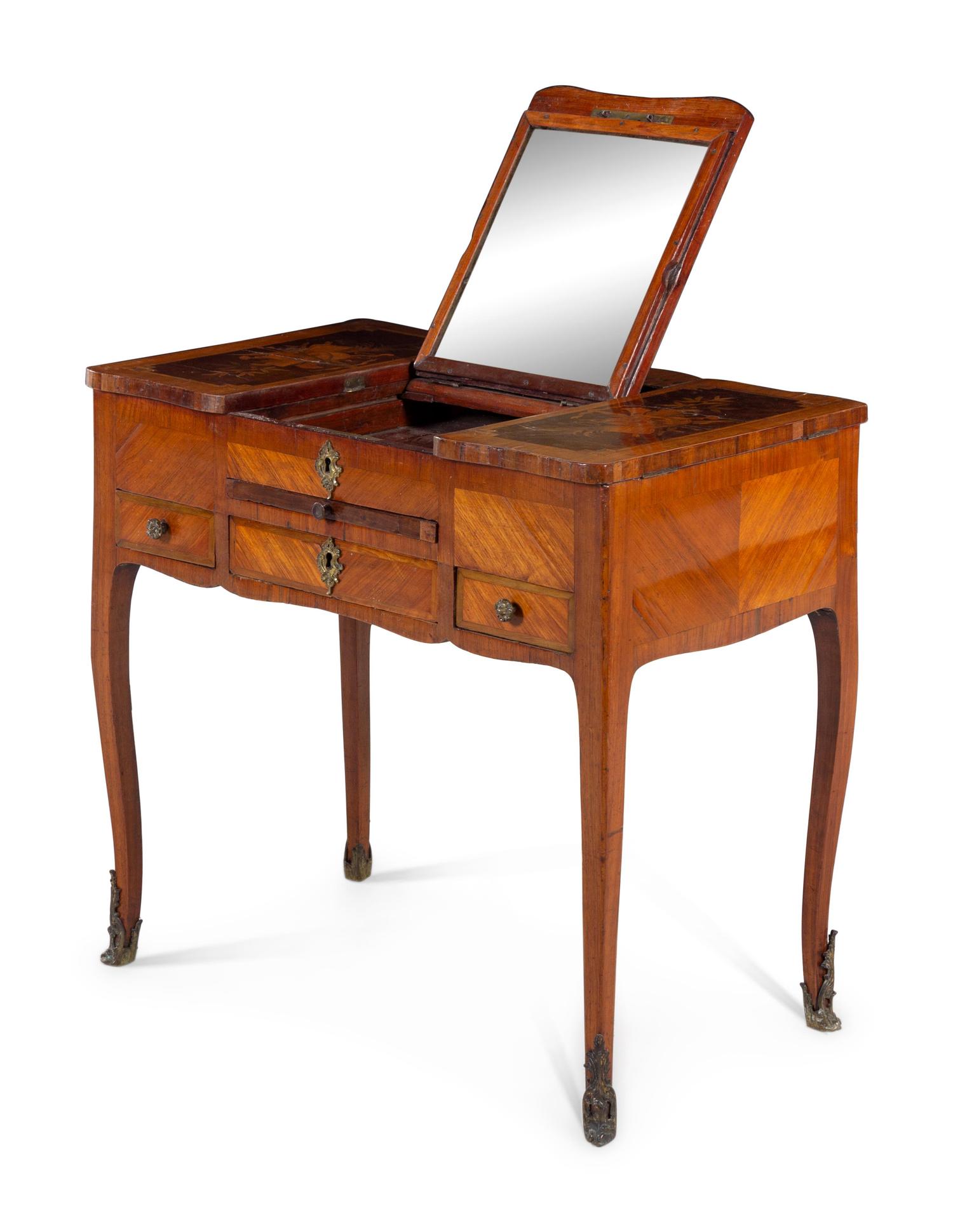A Louis XV Style Marquetry Poudreuse