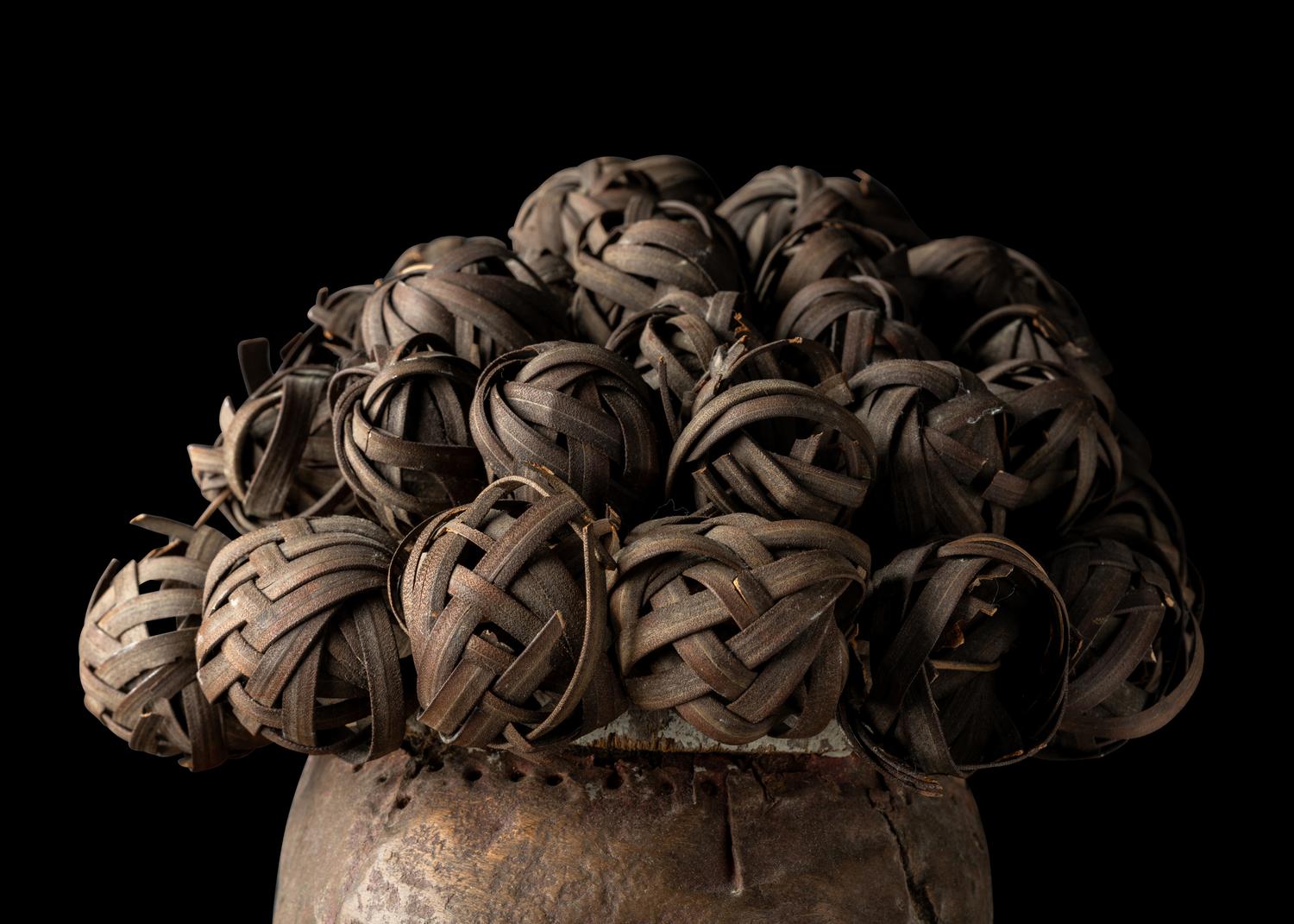 A Salampasu Wood and Copper Headhunter Mask