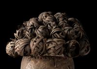 A Salampasu Wood and Copper Headhunter Mask
