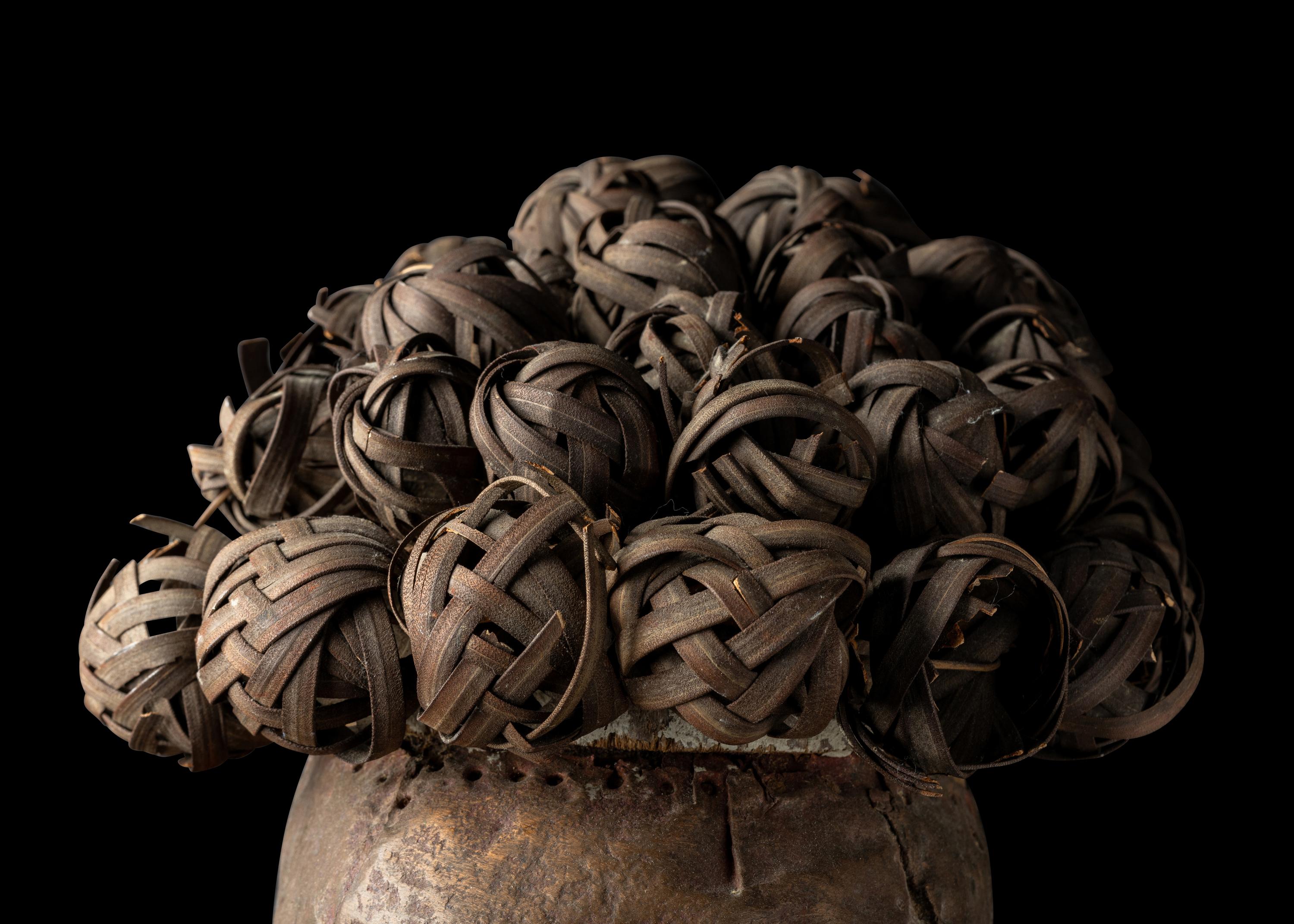 A Salampasu Wood and Copper Headhunter Mask