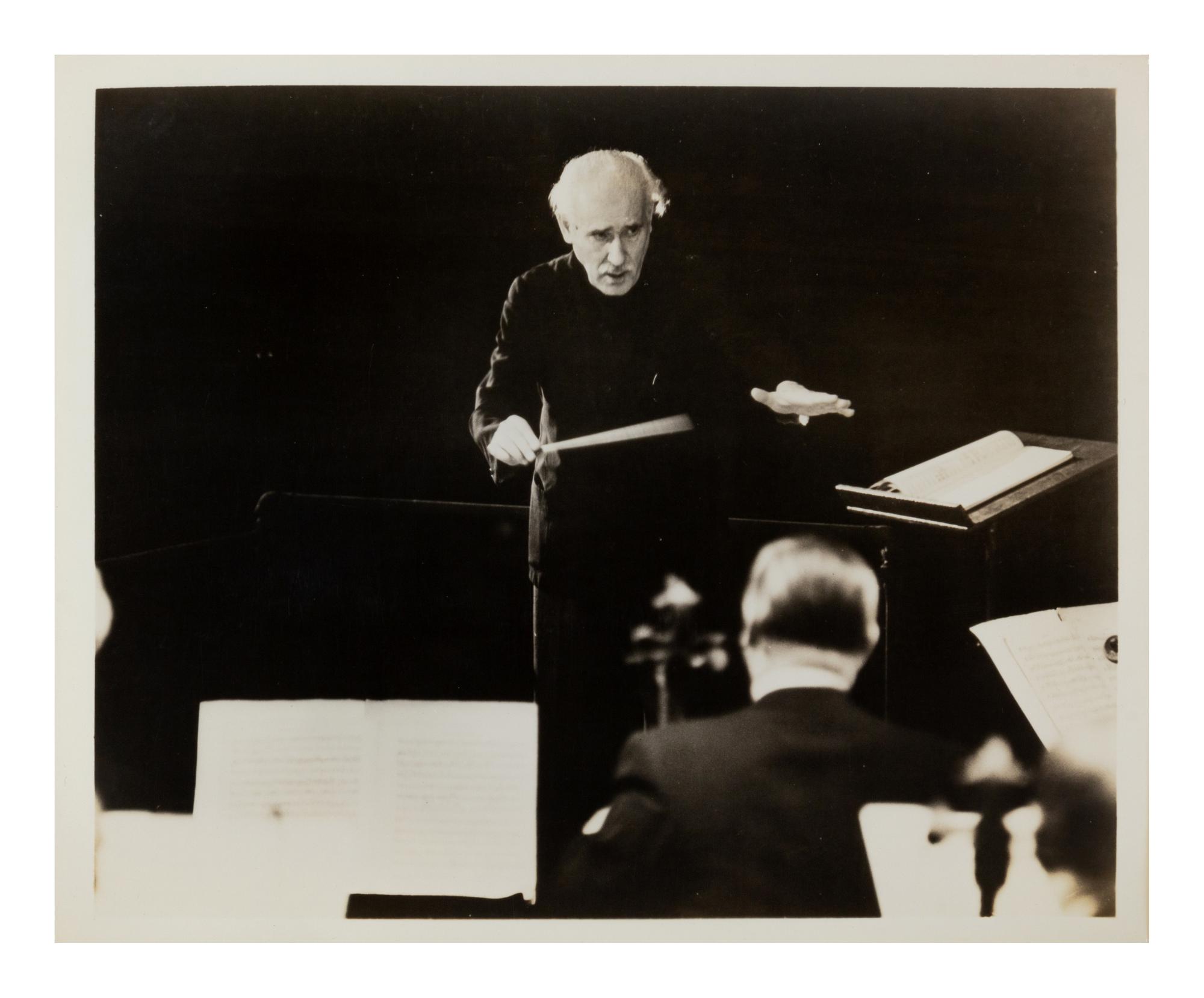 [19TH AND 20TH-CENTURY COMPOSERS AND CONDUCTORS]. A group of 5 photographs and photographic prints of conductors and composers from the 19th and 20th century, most signed, comprising images of: