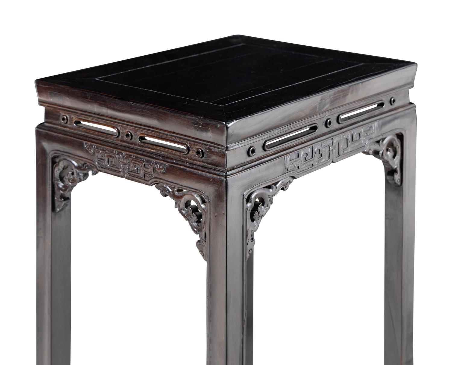 A Pair of Chinese Hardwood Pedestal Tables