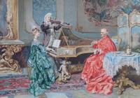 Guiseppe Micali, (Italian, 1866-1944), Musicians Playing for the Pope