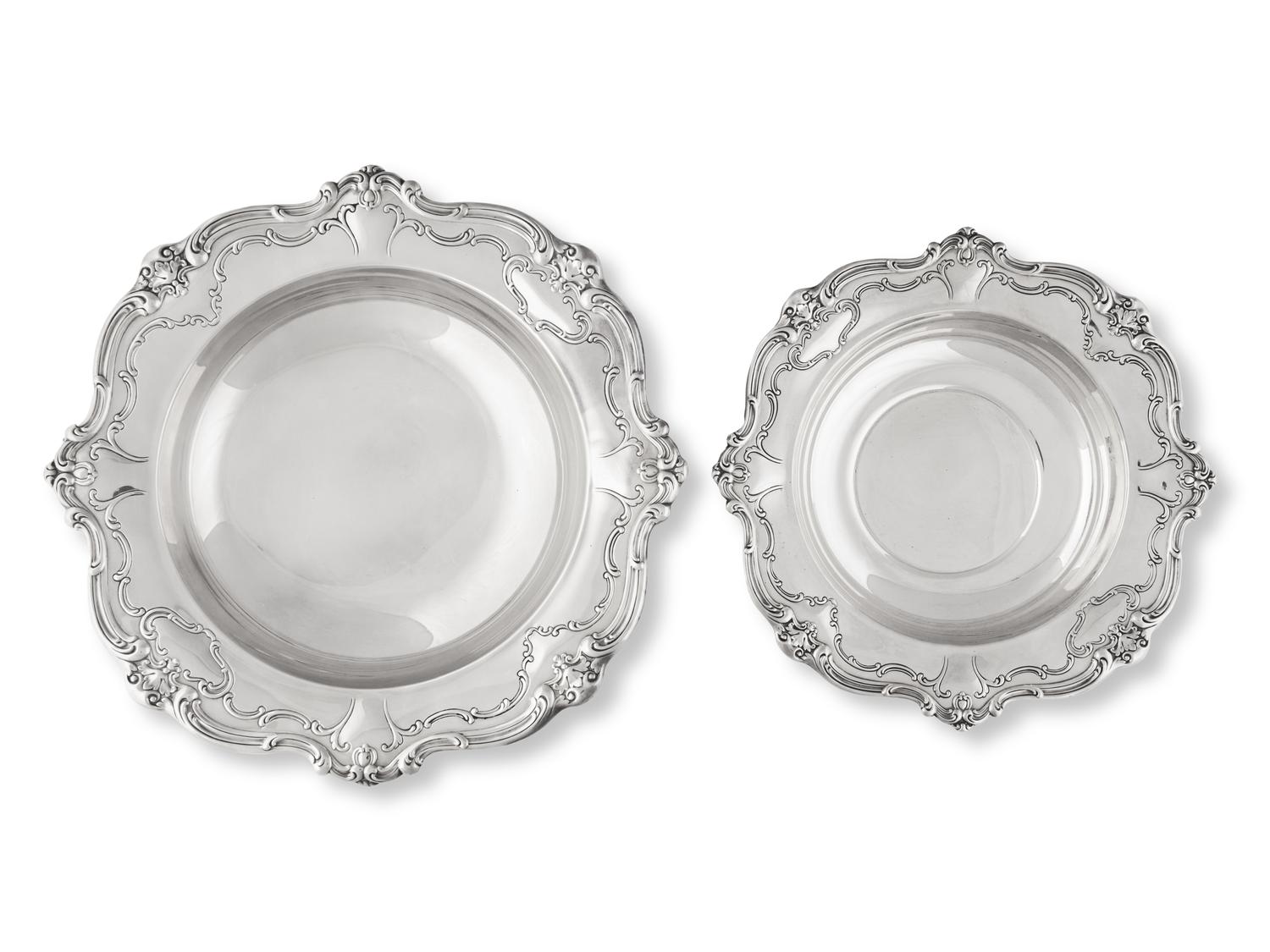 Two American Silver Repoussé Bowls