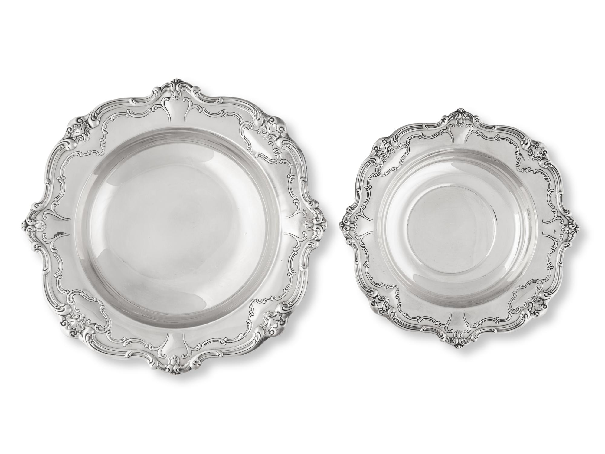 Two American Silver Repoussé Bowls