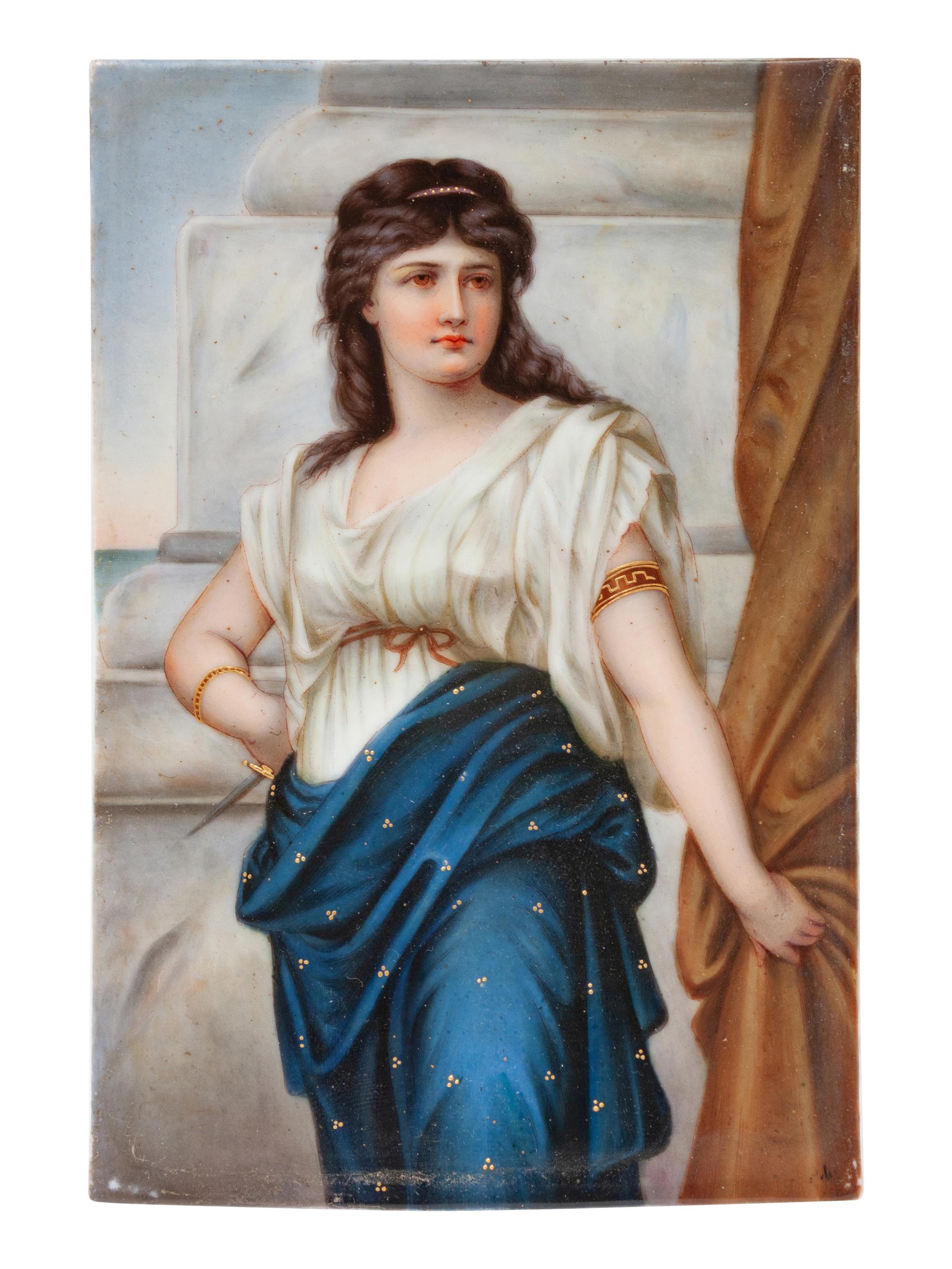 A Continental Porcelain Plaque of Medea, After Nathaniel Sichel