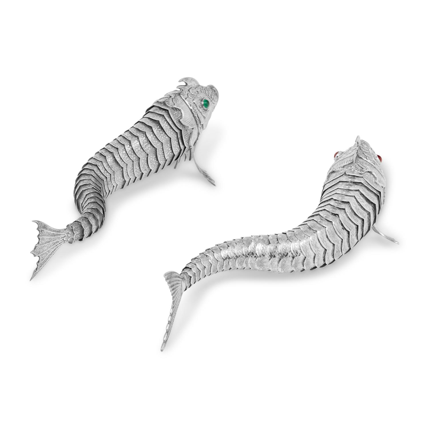 Two Spanish Silver Articulated Fish