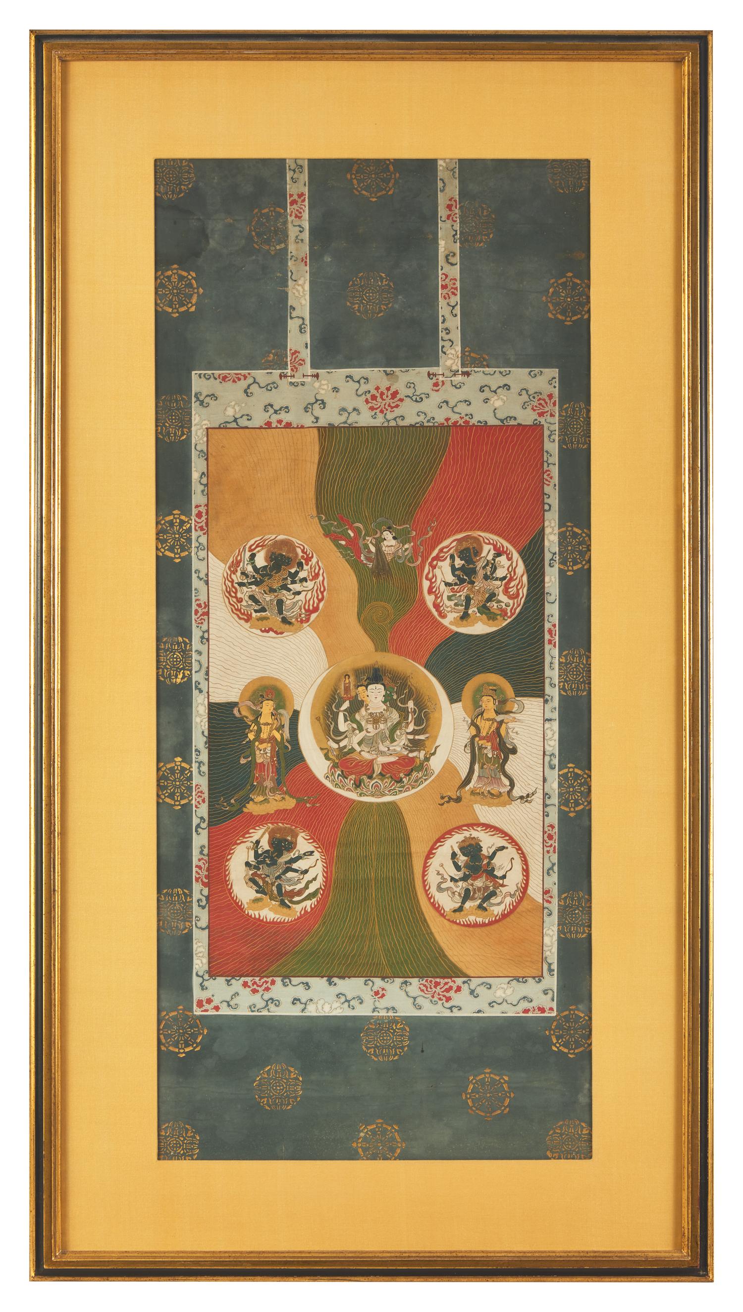 A Japanese Buddhist Mandala Painting, 19th/Early 20th Century 日本明治-大正 佛像畫