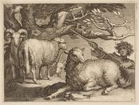 Boetius Adams Bolswert, (Dutch, 1580-1633), Natus Dei, 1632 (6 plates from a portfolio of animals in landscapes after Abraham Bloemaert