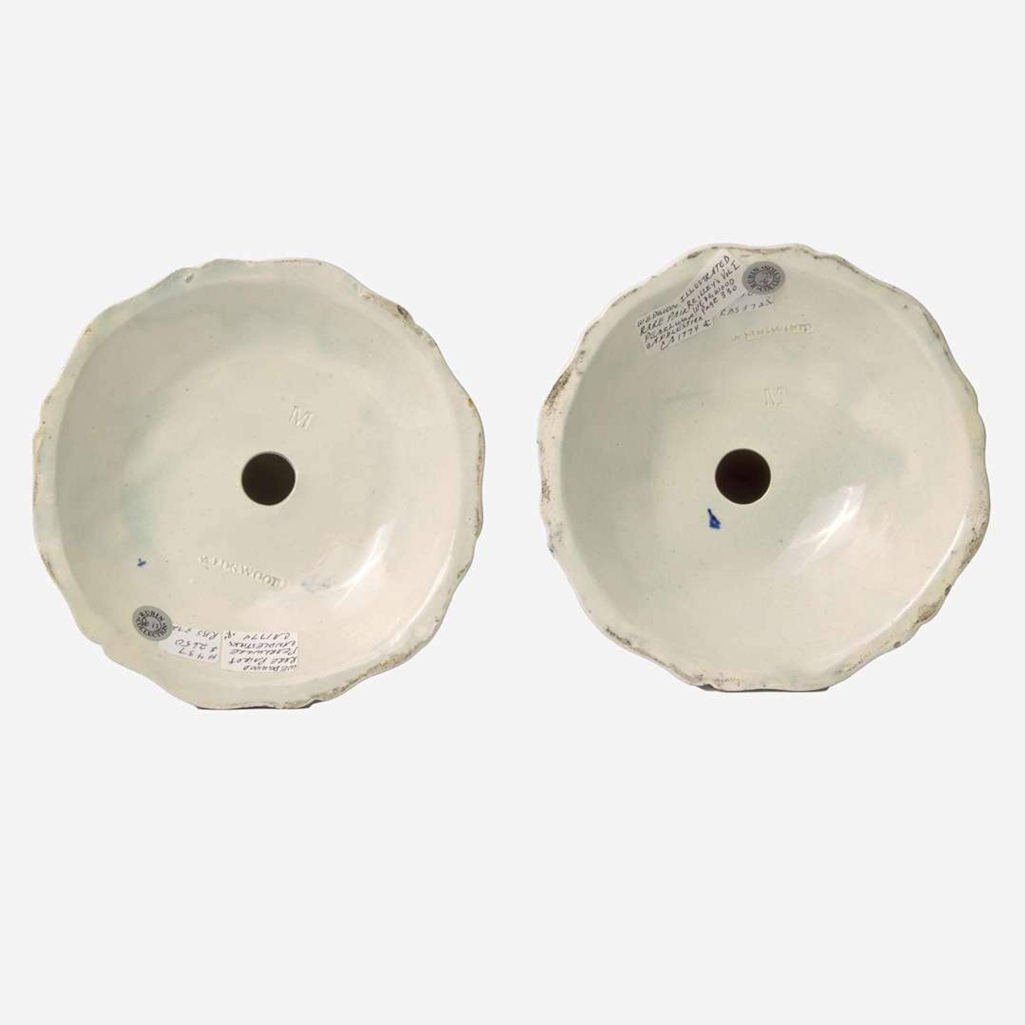 A Pair of Wedgwood Queensware Candlesticks UK, circa 1778