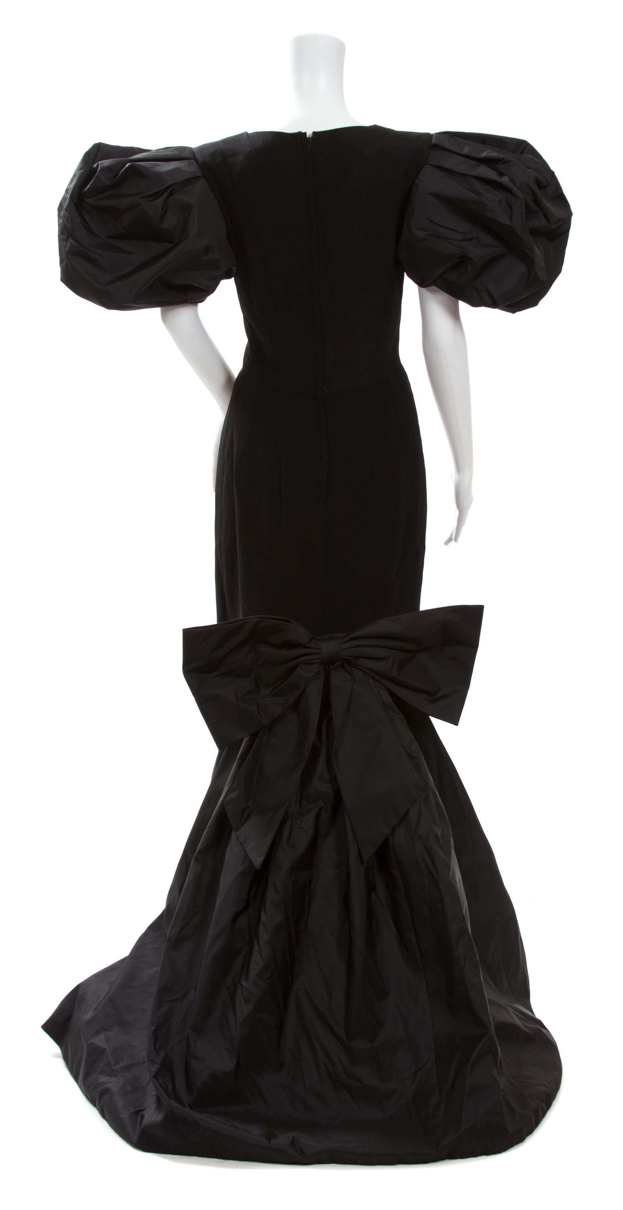 A Victor Costa Black Gown, Size 8.