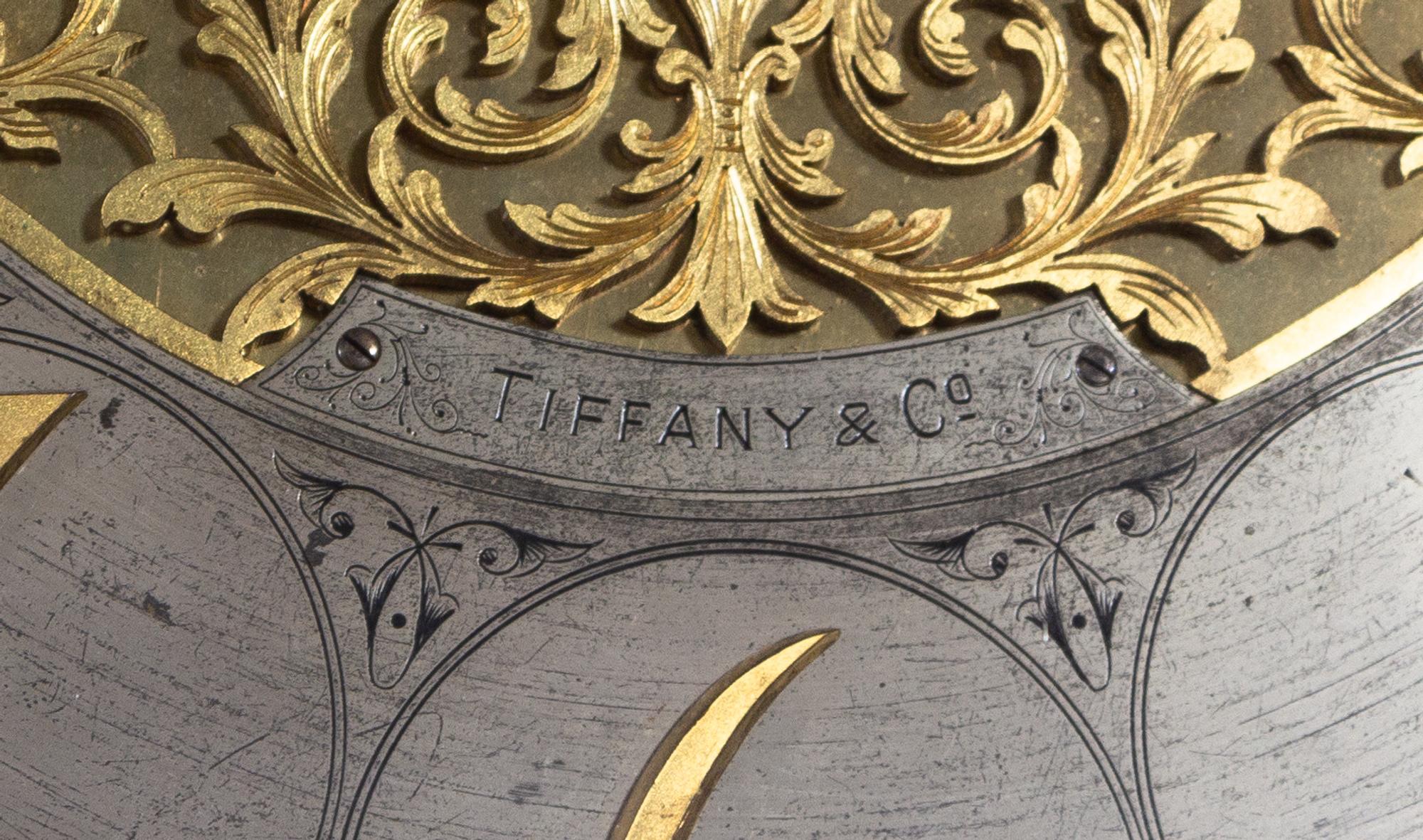 A Chippendale Style Marquetry Tall Case Clock Retailed by Tiffany & Co.