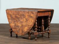 A William and Mary Figured Maple Drop Leaf Dining Table