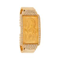 YELLOW GOLD AND DIAMOND CUFF BRACELET
