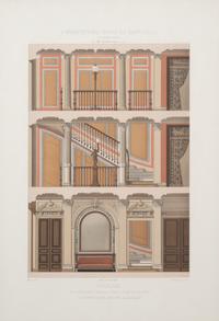 A Framed Set of French Architectural Engravings by César Daly (French, 1811-1894)