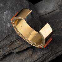 Abraham Begay (Diné, b. 1953) — 14k Gold and Cobblestone Inlay Cuff Bracelet