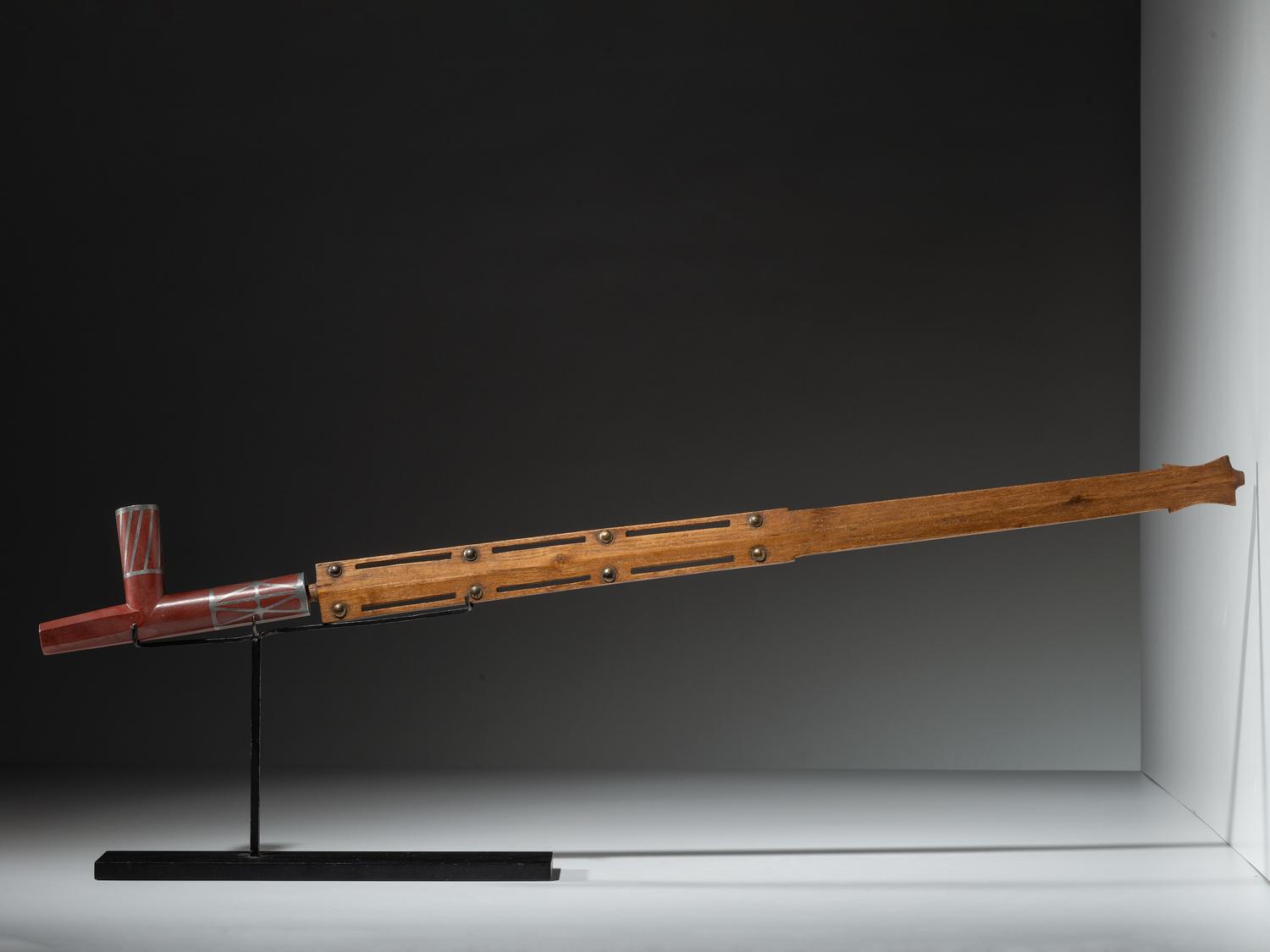 Western Great Lakes Puzzle Stem, with Inlaid Catlinite Bowl