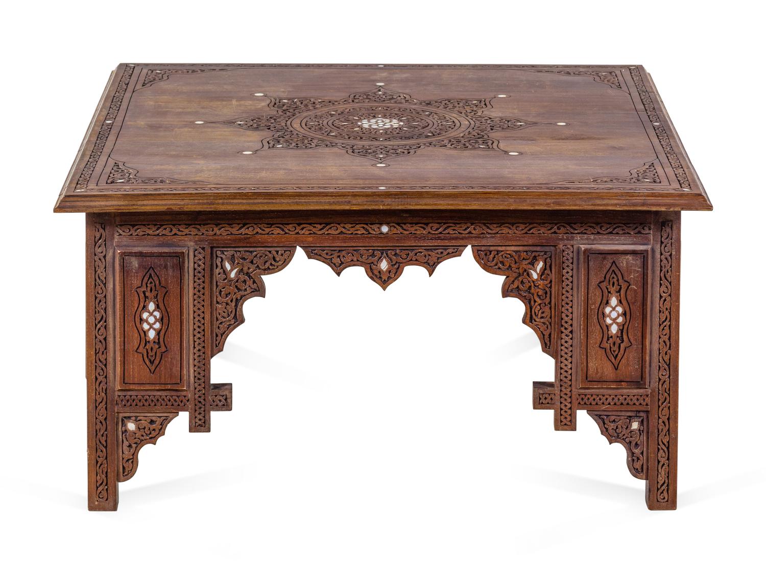 A Syrian Mother-of-Pearl Inlaid Low Table