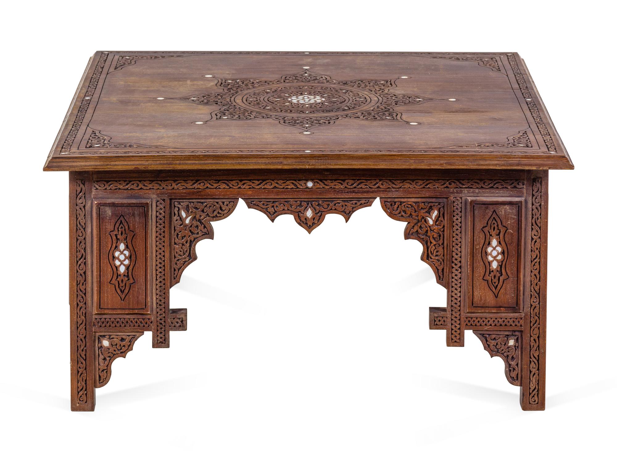 A Syrian Mother-of-Pearl Inlaid Low Table