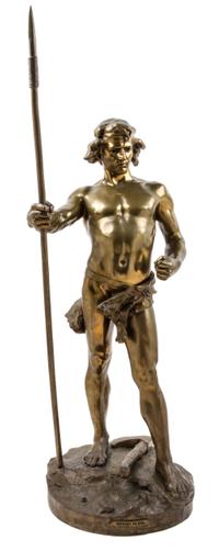 A French Bronze Figure Height 40 1/2 inches. — LEON ROUSSEL (1868-1943)