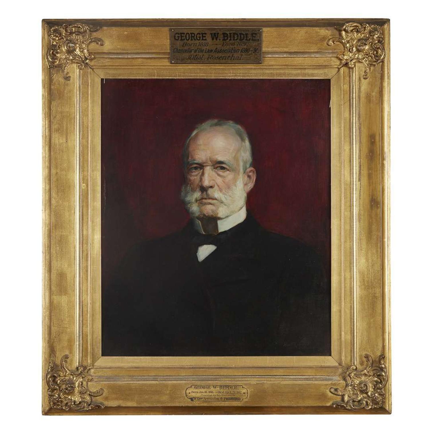 Albert Rosenthal (1863-1939) Portrait of George Washington Biddle (1818-1897)