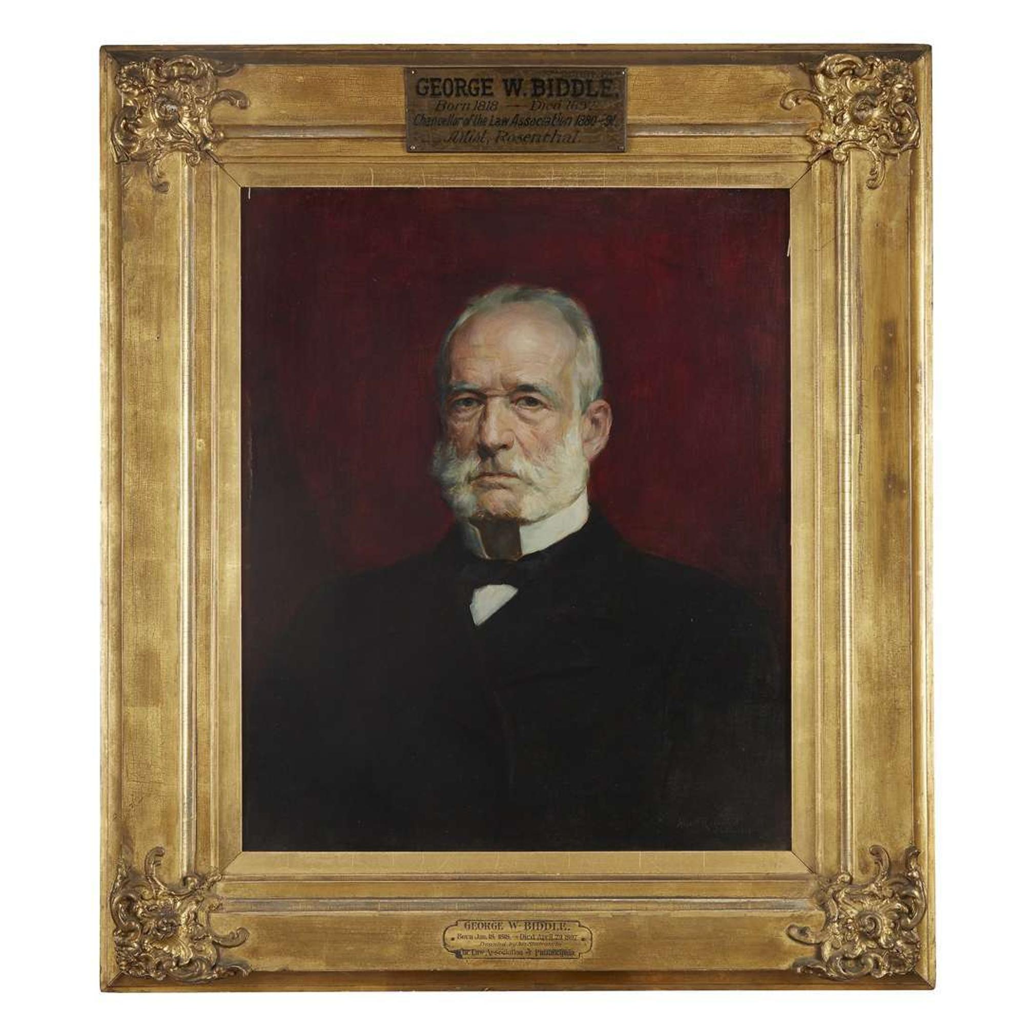 Albert Rosenthal (1863-1939) Portrait of George Washington Biddle (1818-1897)